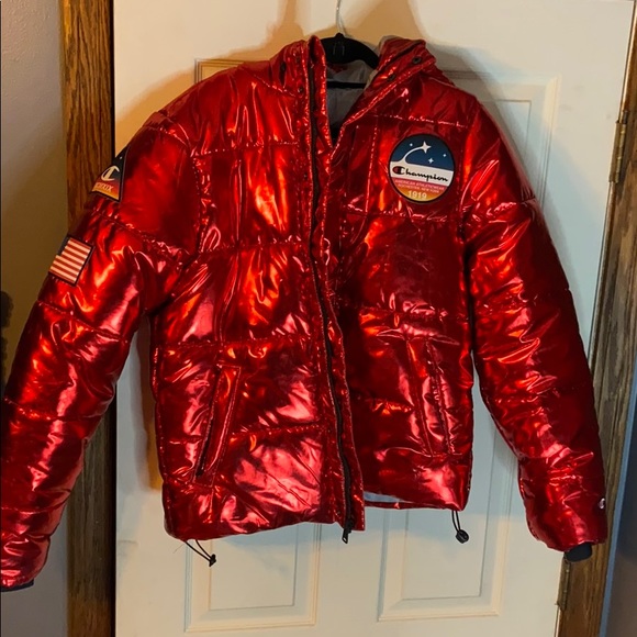 champion red metallic jacket